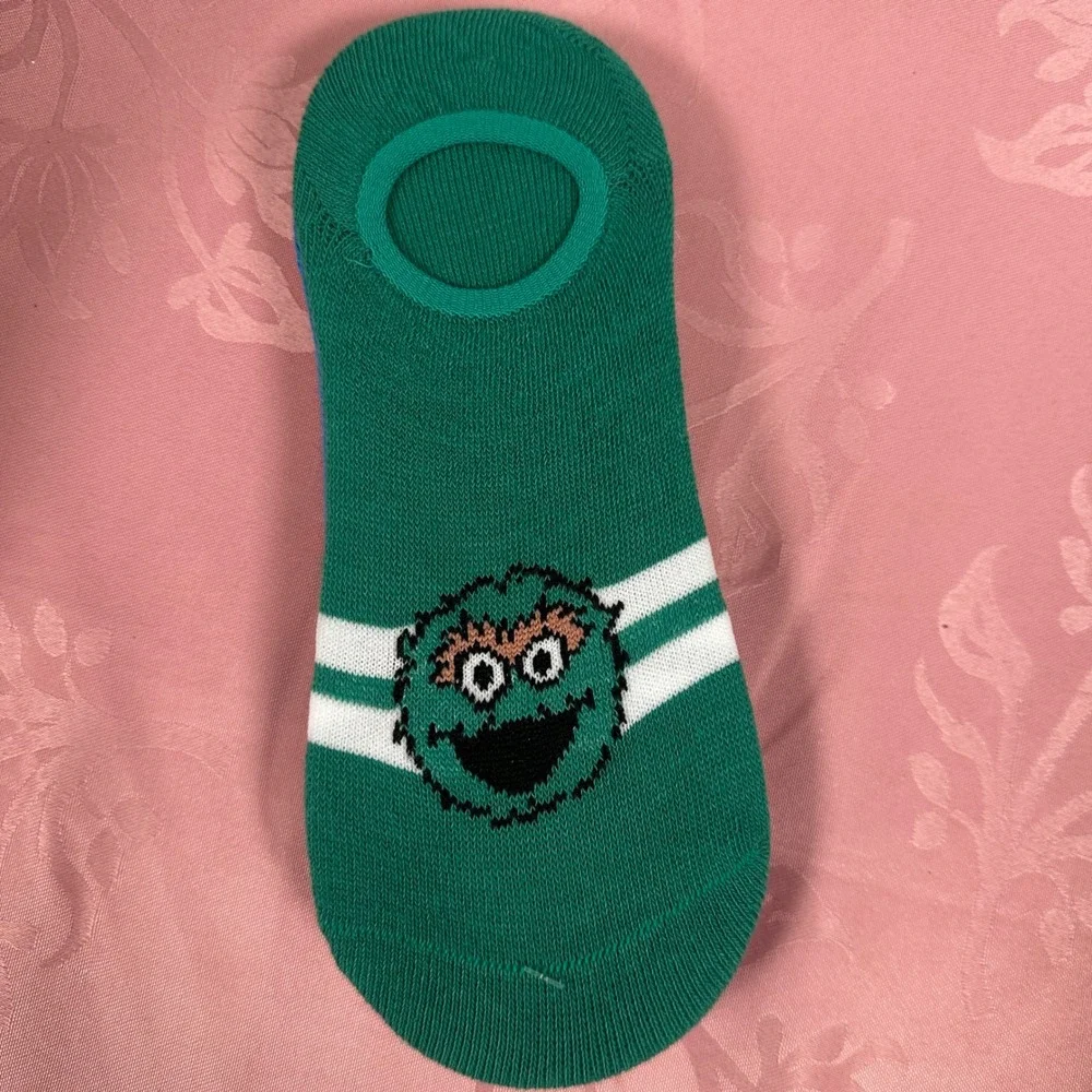 Sesame Street Womens Scoop Liner Socks 3 Pairs Elmo Cookie Monster Oscar 4-10